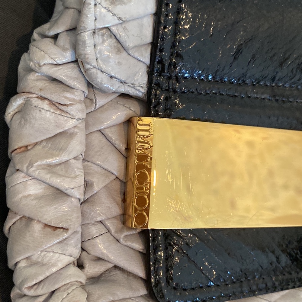 Jimmy Choo Pleated Leather Clutch. - Picture 3 of 10